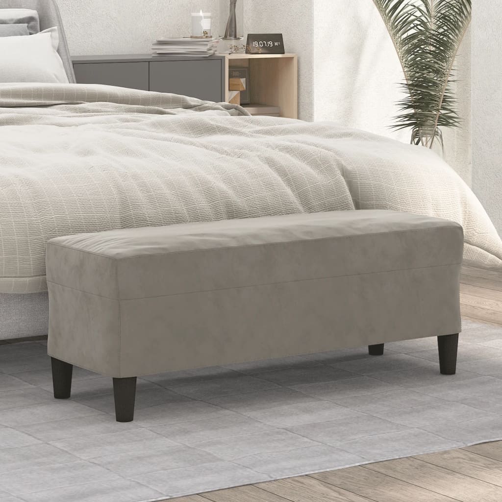 foto del prodotto panca grigio chiaro 100x35x41 cm in velluto cod mxl 68677