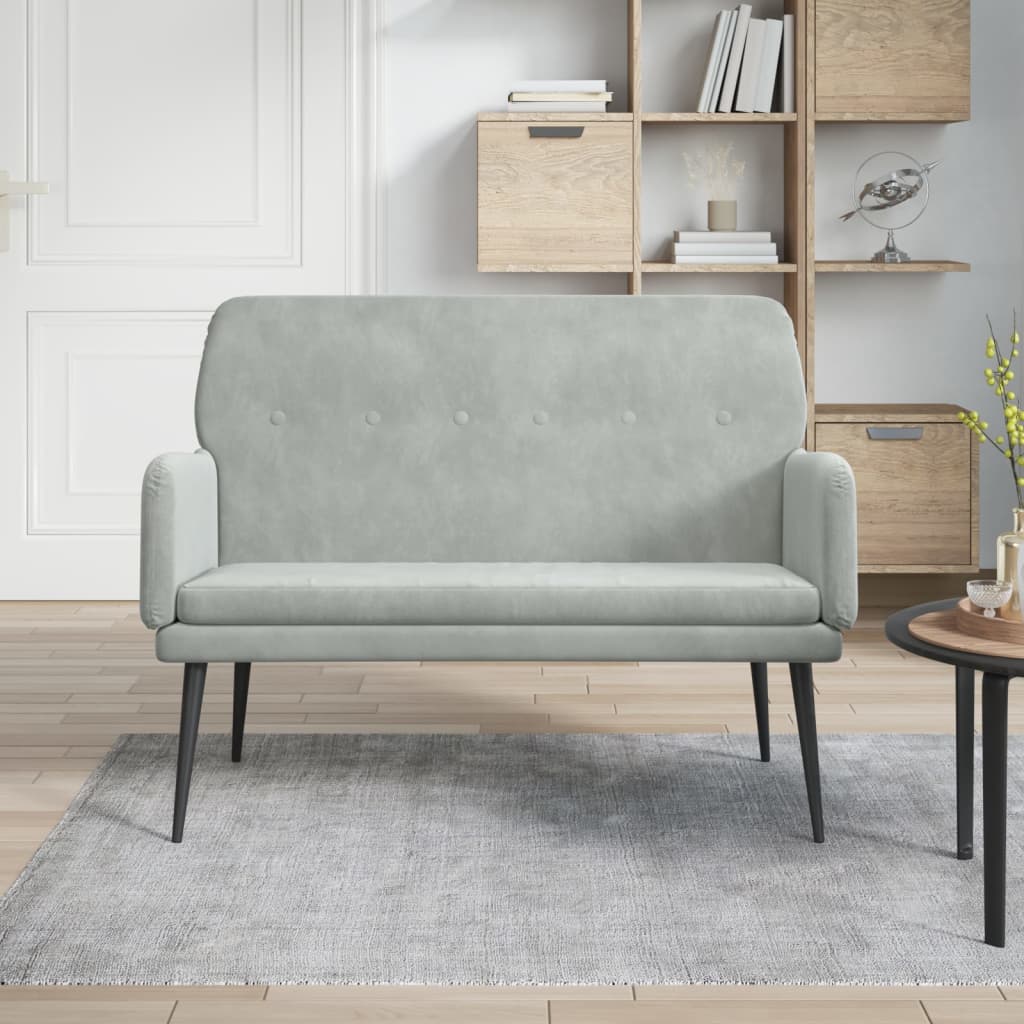 foto del prodotto panca grigio chiaro 108x79x79 cm in velluto cod mxl 73380