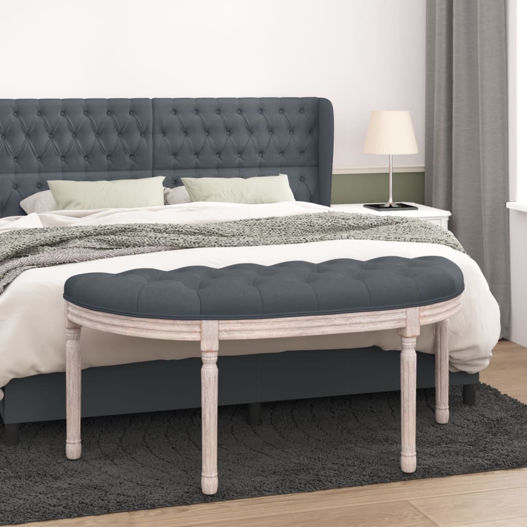 foto del prodotto panca grigio scuro 110,5x45x49 cm in velluto vidaxl