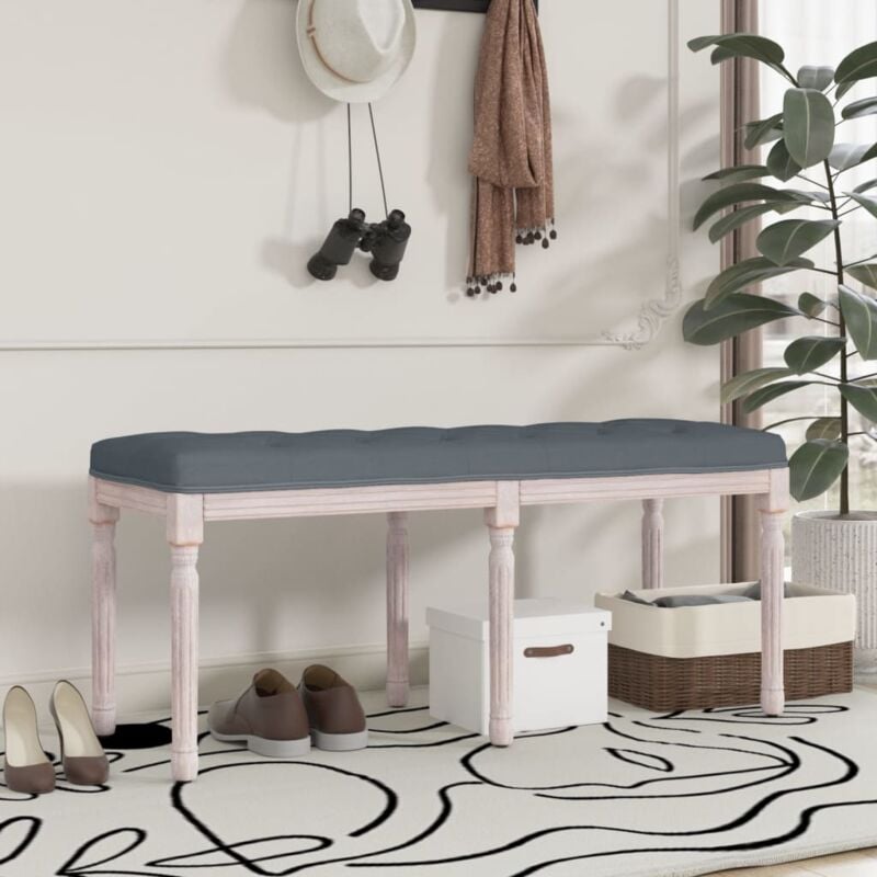 foto del prodotto panca grigio scuro 110x40x49 cm in velluto vidaxl