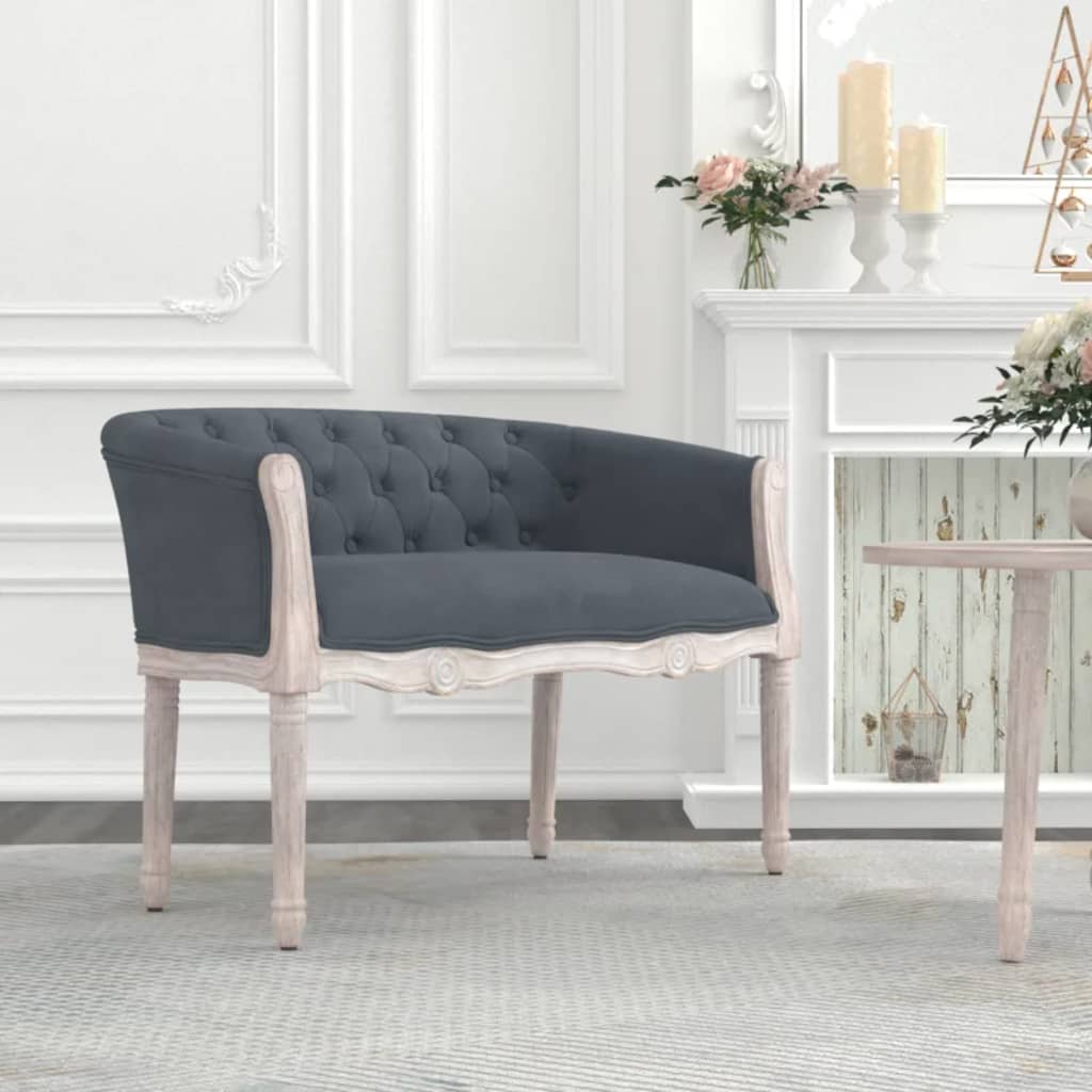 foto del prodotto panca grigio scuro 98x56x69 cm in velluto cod mxl 73352