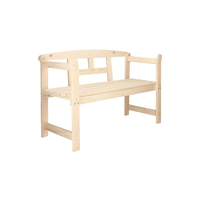 foto del prodotto panca in legno con braccioli per 2 persone panca da giardino 119 x 45 x 78 cm stile casa di campagna in legno massiccio grezzo springos