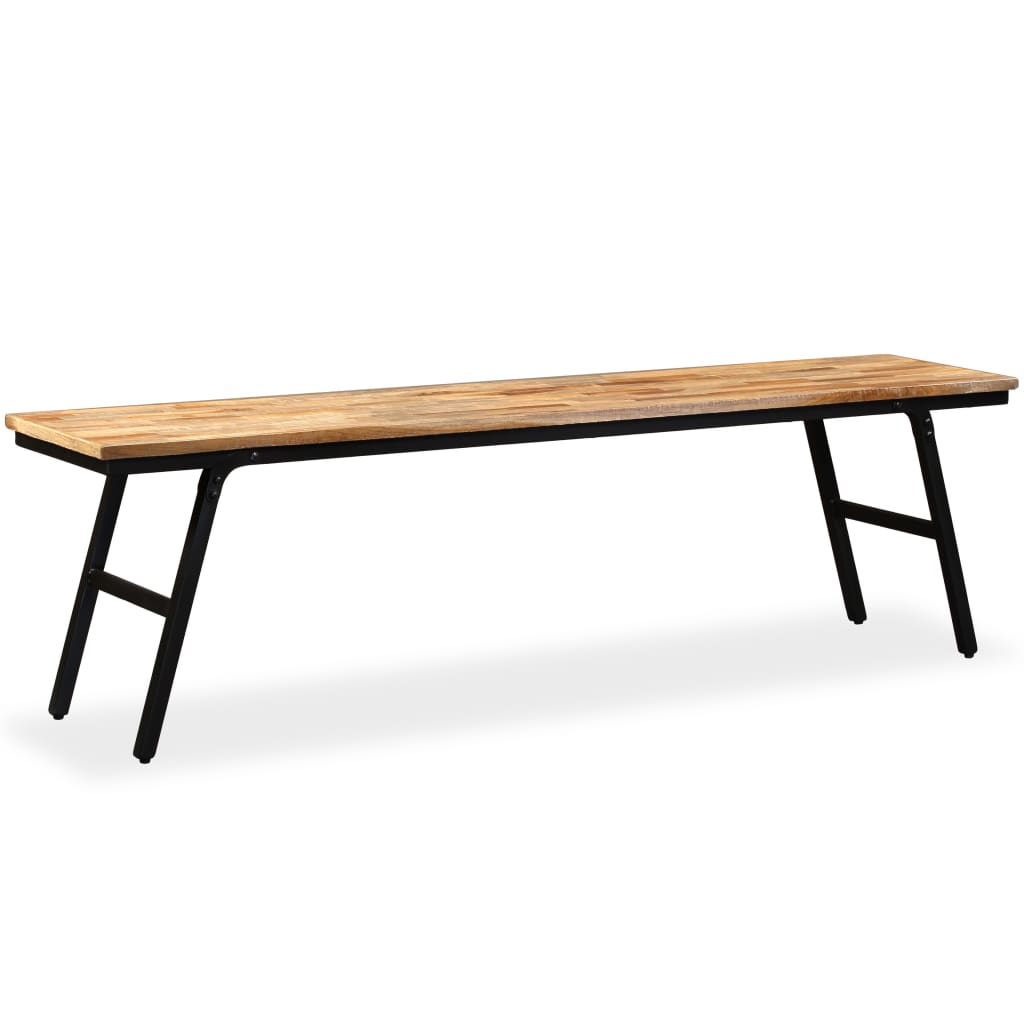 foto del prodotto panca in legno di teak di recupero e acciaio 160x35x45 cm
