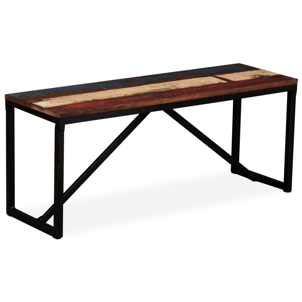 foto del prodotto panca in legno massello di recupero 110x35x45 cm cod mxl 61184