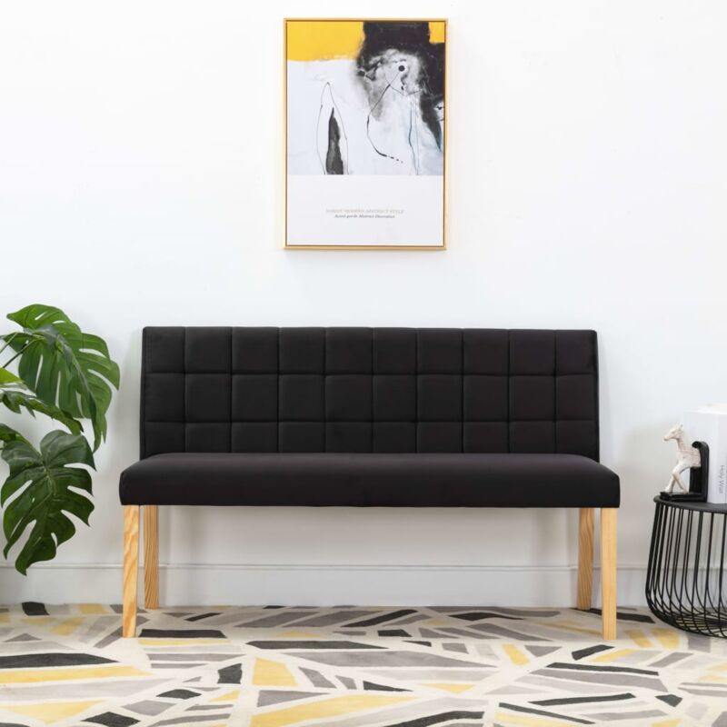 foto del prodotto panca in tessuto design moderno con schienale vari colori colore nero