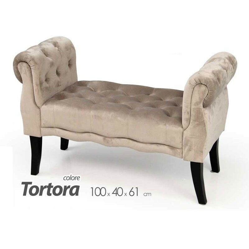 foto del prodotto panca in velluto tortora seduta comoda arredo design cm 100x 40 x 61 h