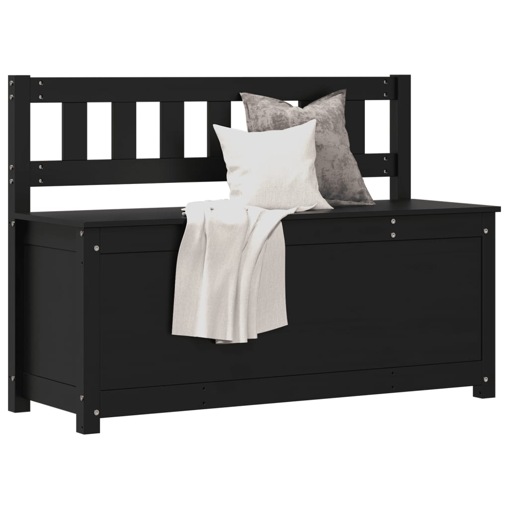 foto del prodotto panca nera 110x41x76,5 cm in legno massello di pino cod mxl 67428
