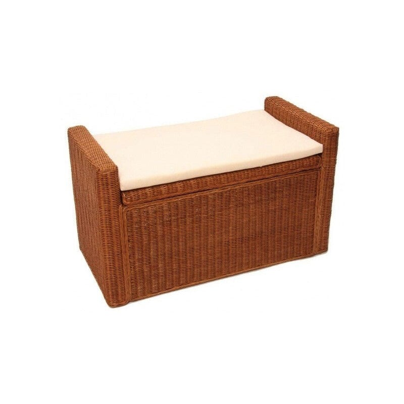 foto del prodotto panca panca cassapanca portaoggetti in rattan color miele ban04016