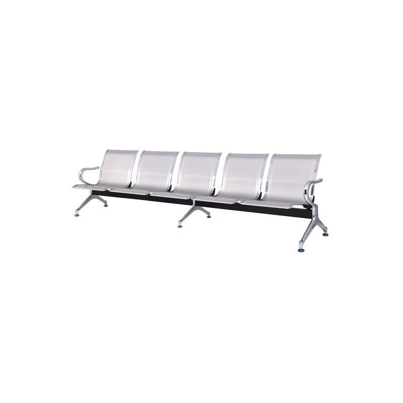 foto del prodotto panca per sale d attesa 5 posti in acciaio microforato serena group grigio sj820g 5