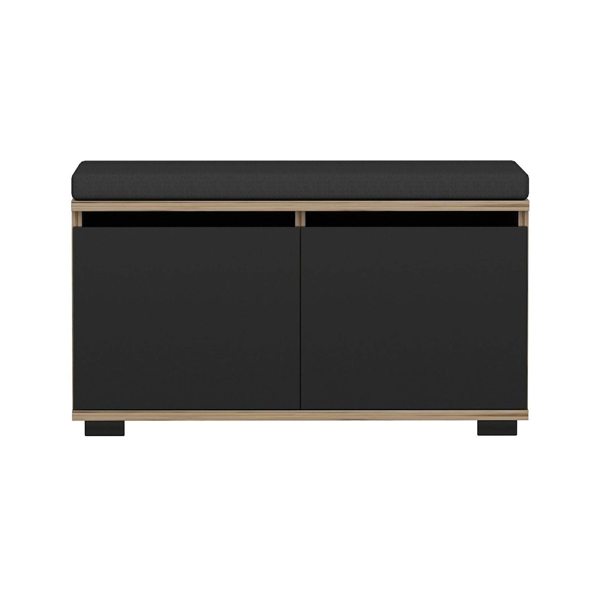 foto del prodotto panca per scarpe brande con 2 ante su 4 livelli 42 x 80 x 35 cm effetto rovere nero 03 0007654