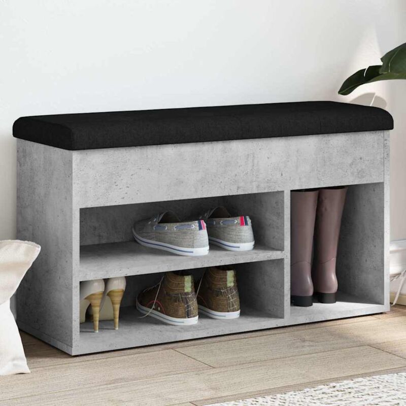 foto del prodotto panca per scarpe grigio cemento 82x32x45,5cm legno multistrato vidaxl