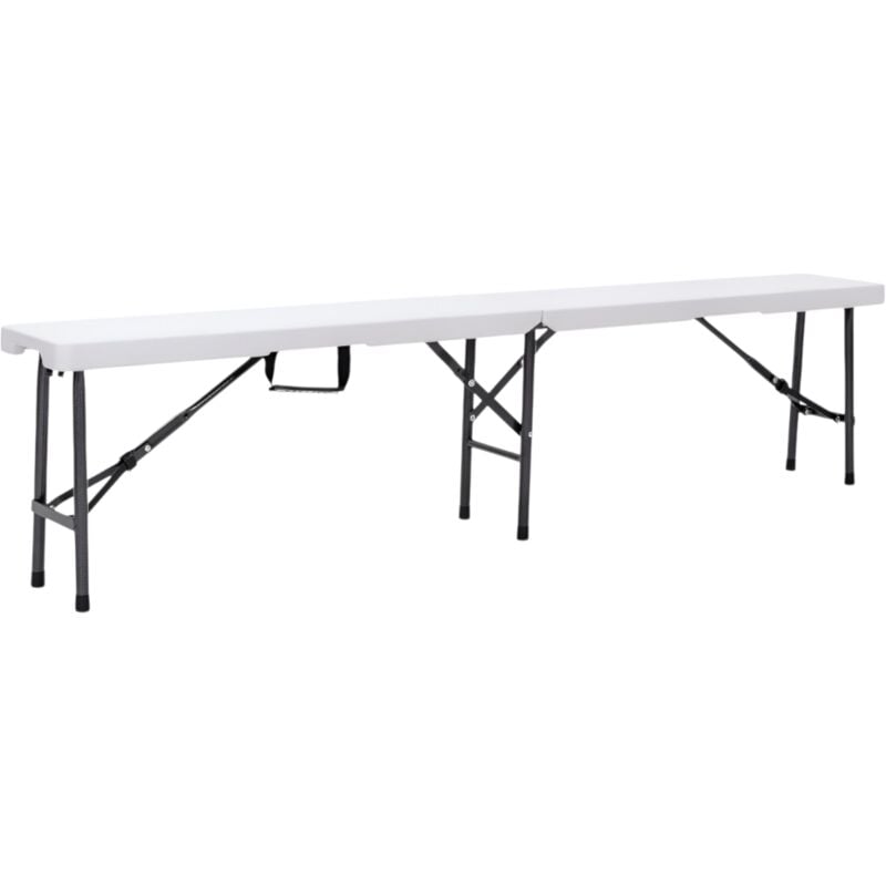foto del prodotto panca pieghevole cm 180 in metallo e plastica bianca