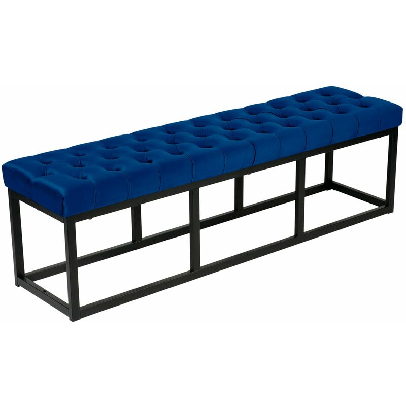 foto del prodotto panca polson velluto nero blu 150 cm