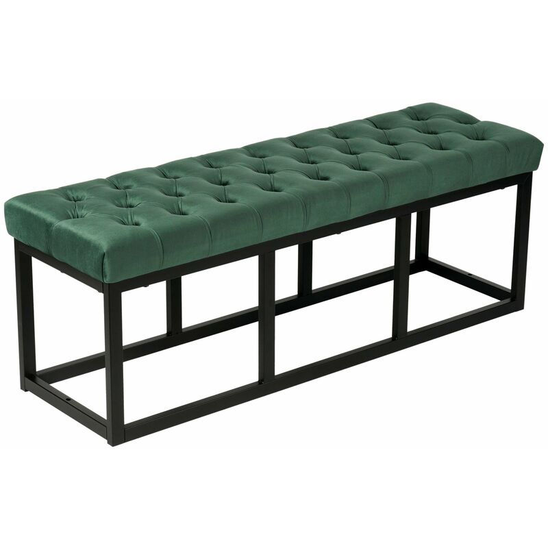 foto del prodotto panca polson velluto nero verde 120 cm