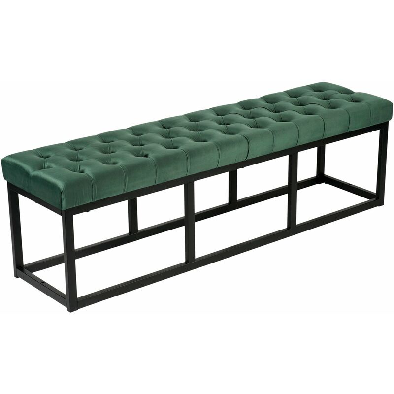 foto del prodotto panca polson velluto nero verde 150 cm
