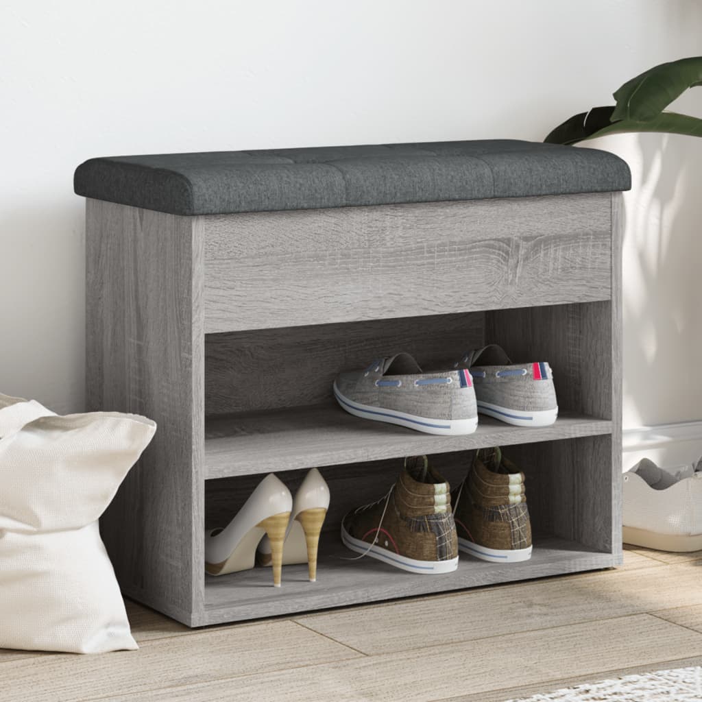 foto del prodotto panca porta scarpe grigio sonoma 62x32x50 cm legno multistratocod mxl 85665