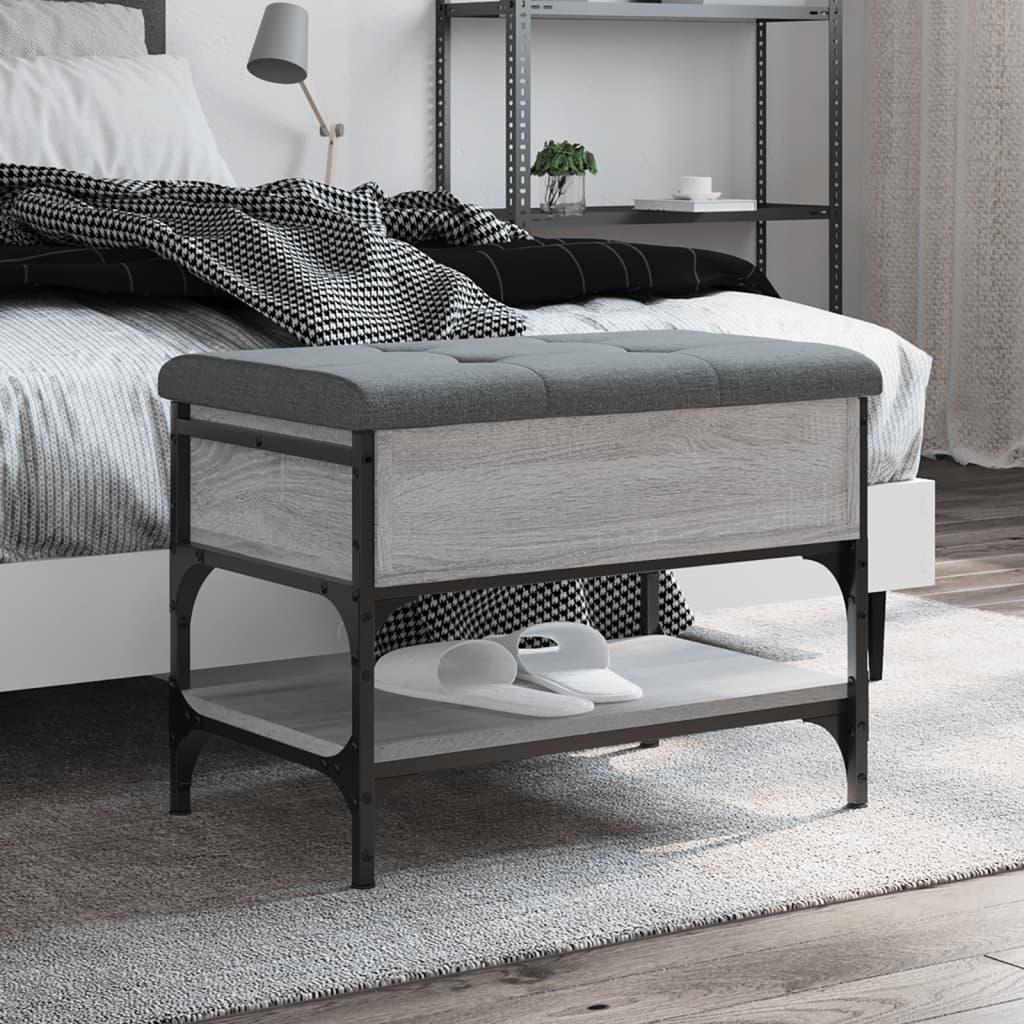 foto del prodotto panca porta scarpe grigio sonoma 62x42x45 cm legno multistrato