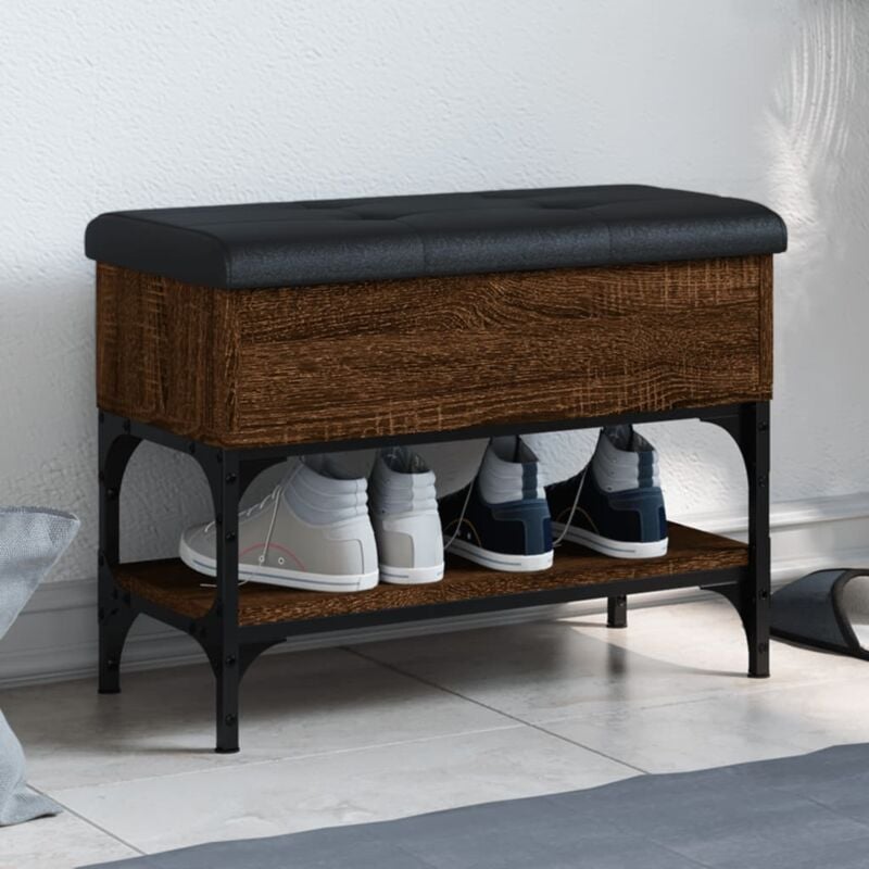 foto del prodotto panca porta scarpe rovere marrone 62x32x45cm legno multistrato vidaxl