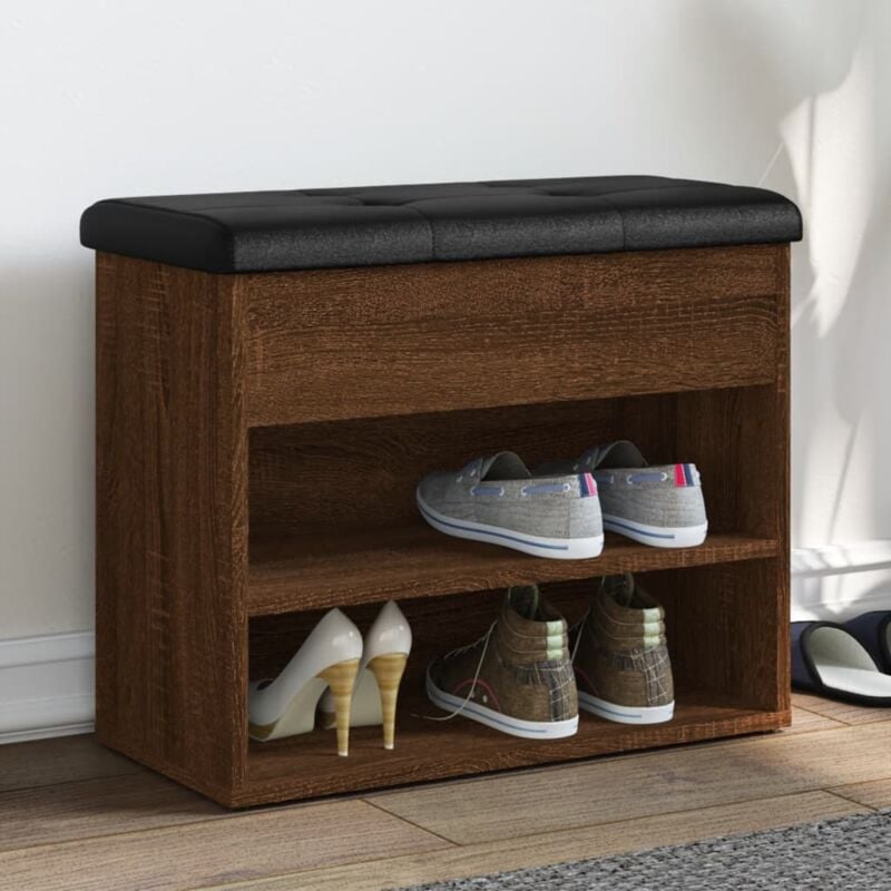foto del prodotto panca porta scarpe rovere marrone 62x32x50cm legno multistrato vidaxl