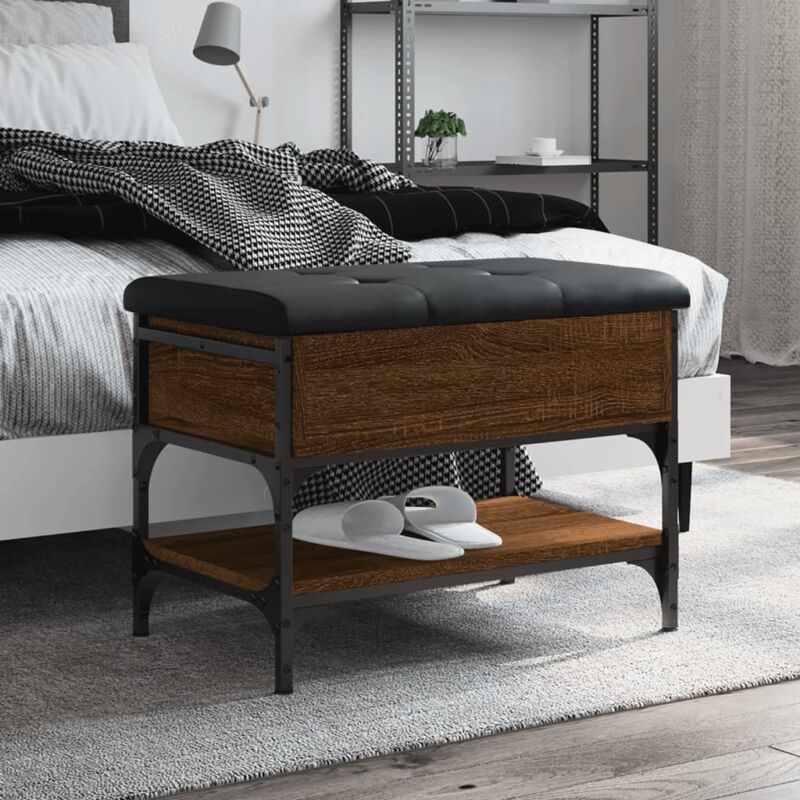 foto del prodotto panca porta scarpe rovere marrone 62x42x45 cm legno multistrato vidaxl