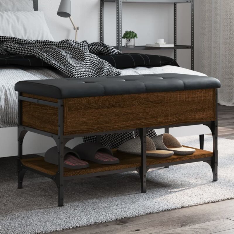 foto del prodotto panca porta scarpe rovere marrone 82x42x45 cm legno multistrato vidaxl