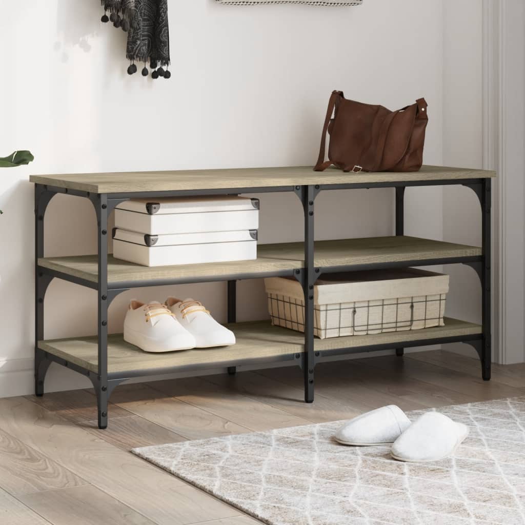 foto del prodotto panca porta scarpe rovere sonoma 100x38,5x49 legno multistratocod mxl 86267