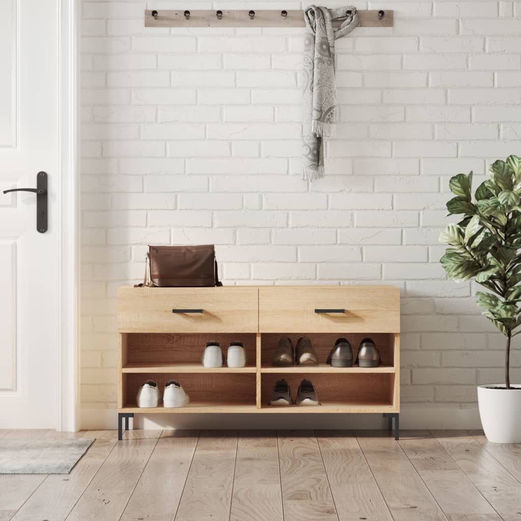 foto del prodotto panca porta scarpe rovere sonoma 102x35x55 cm legno multistratocod mxl 104510