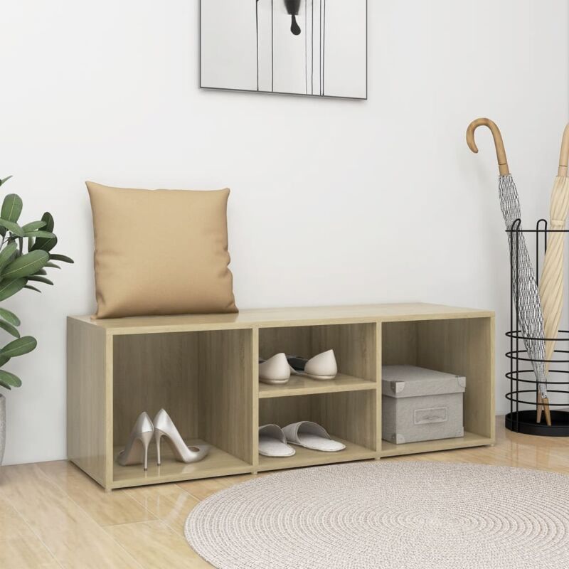 foto del prodotto panca porta scarpe rovere sonoma 105x35x35 cm legno multistrato vidaxl