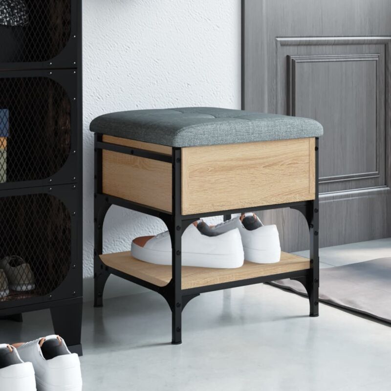 foto del prodotto panca porta scarpe rovere sonoma 42x42x45 cm legno multistrato vidaxl