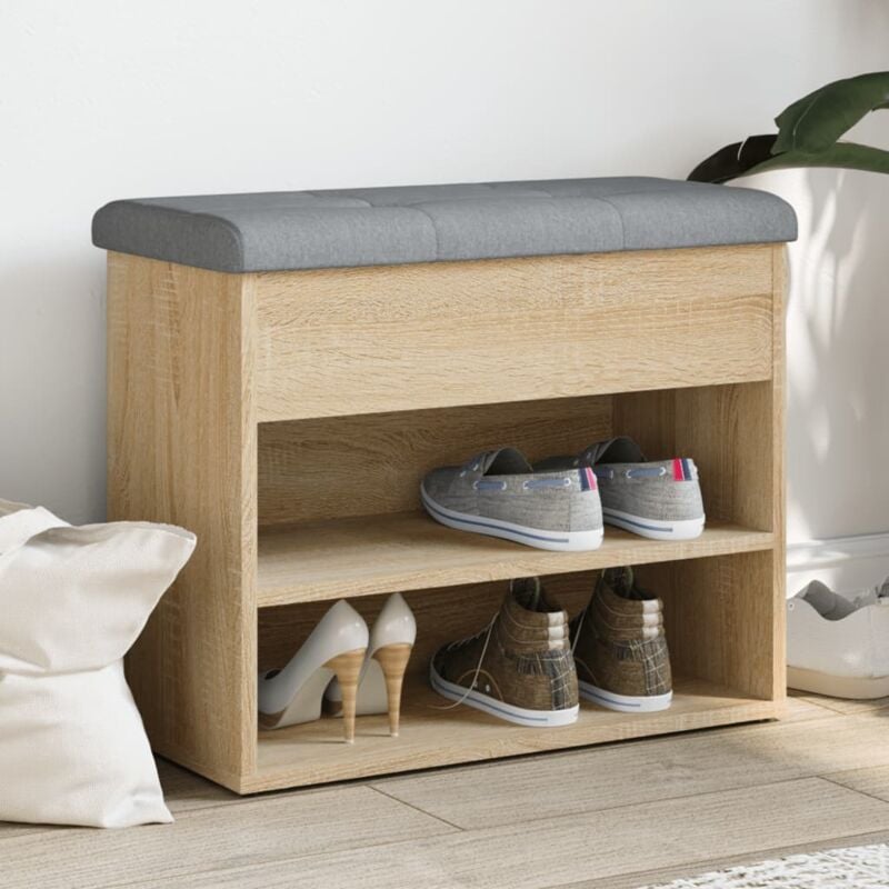 foto del prodotto panca porta scarpe rovere sonoma 62x32x50 cm legno multistrato - vidaxl