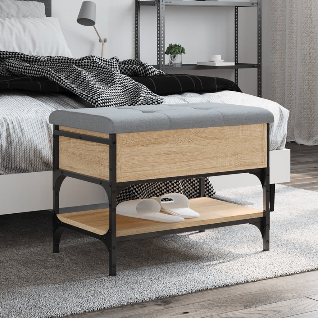 foto del prodotto panca porta scarpe rovere sonoma 62x42x45 cm legno multistratocod mxl 85693