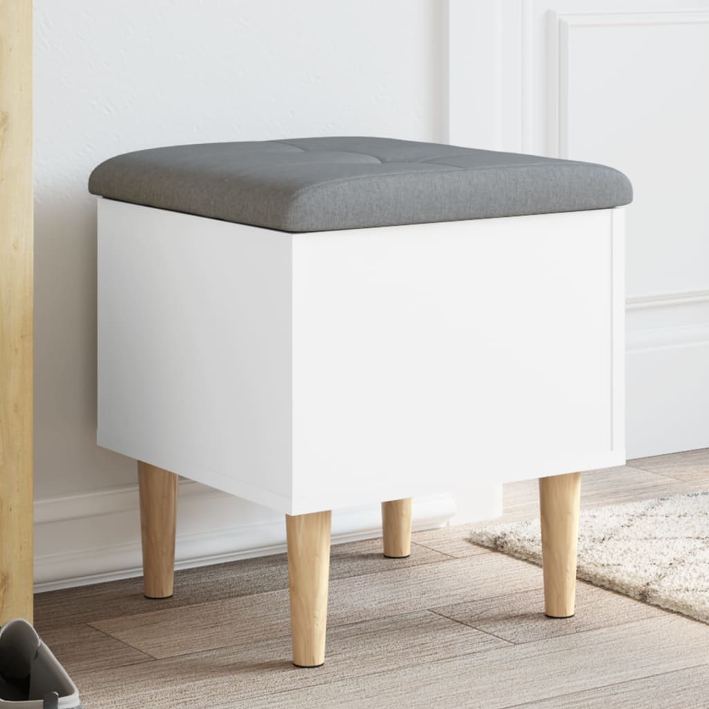 foto del prodotto panca portaoggetti bianca 42x42x46 cm in legno multistratocod mxl 133625
