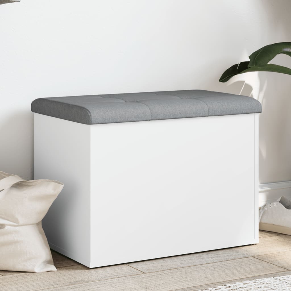 foto del prodotto panca portaoggetti bianca 62x42x45 cm in legno multistratocod mxl 133612