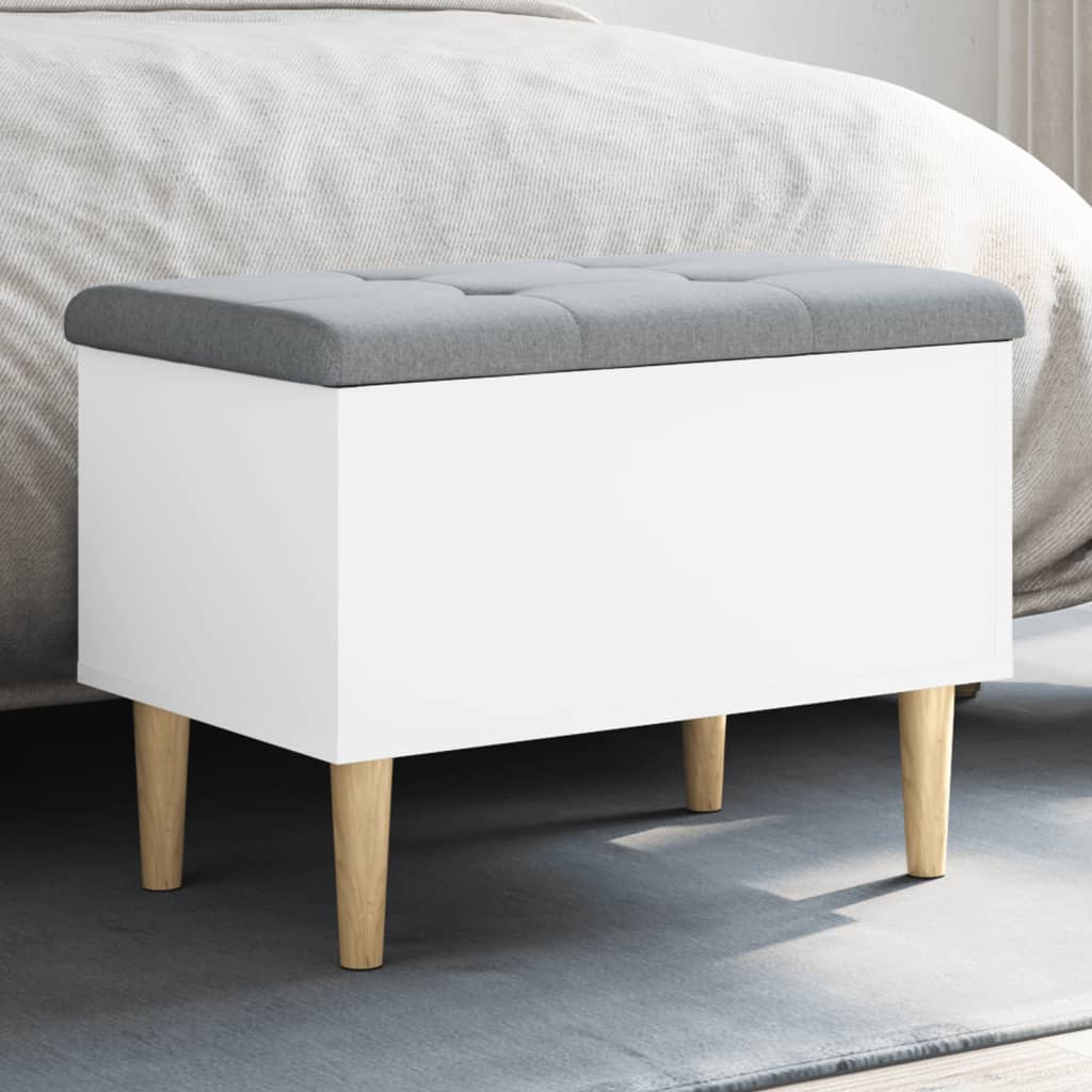 foto del prodotto panca portaoggetti bianca 62x42x46 cm in legno multistratocod mxl 133627