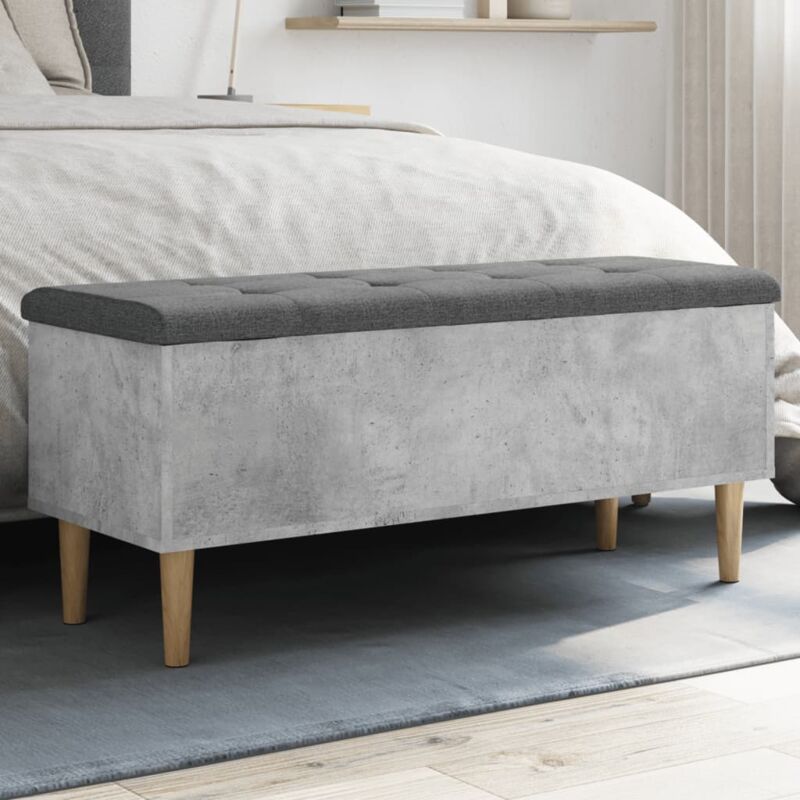 foto del prodotto panca portaoggetti grigio cemento 102x42x46cm legno multistrato vidaxl