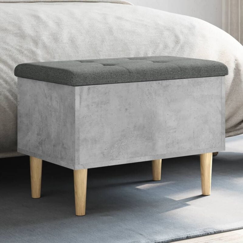 foto del prodotto panca portaoggetti grigio cemento 62x42x46 cm legno multistrato vidaxl