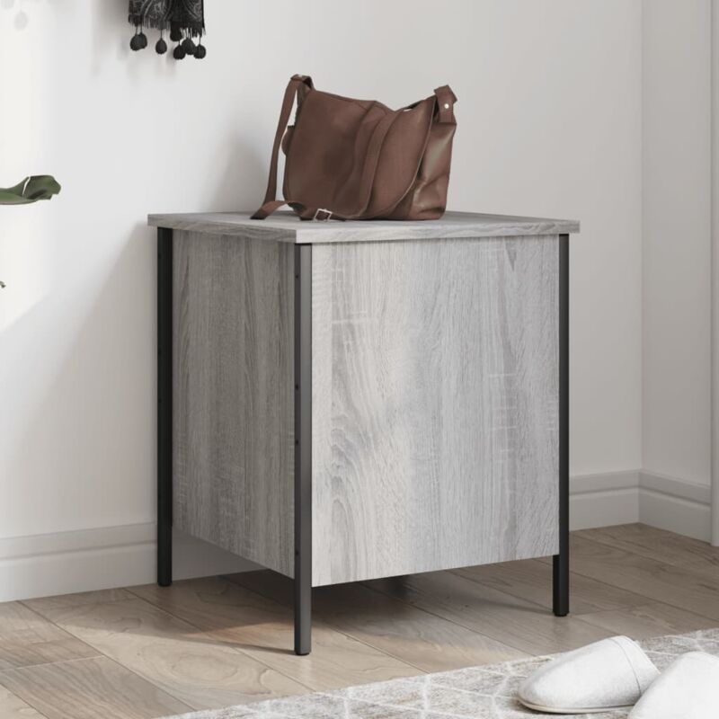 foto del prodotto panca portaoggetti grigio sonoma 40x42,5x50cm legno multistrato vidaxl