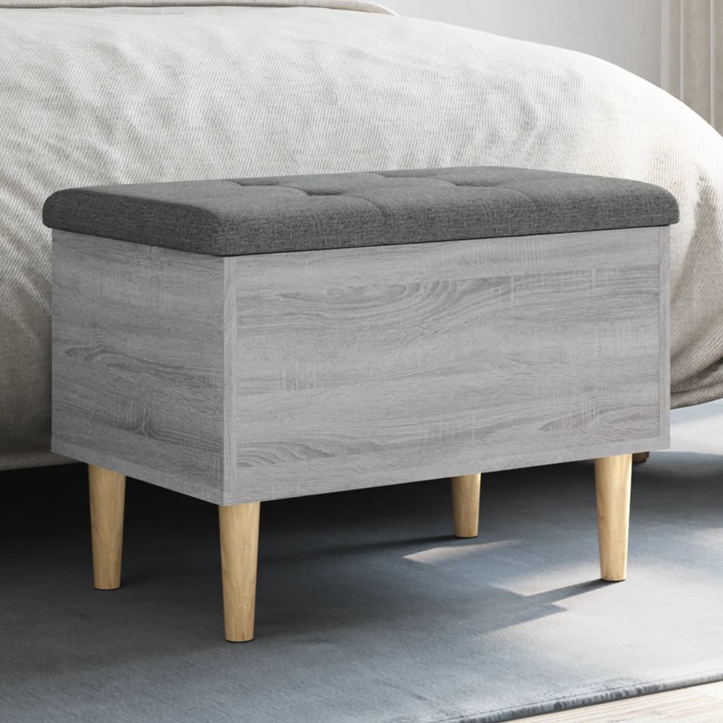 foto del prodotto panca portaoggetti grigio sonoma 62x42x46 cm legno multistratocod mxl 85682