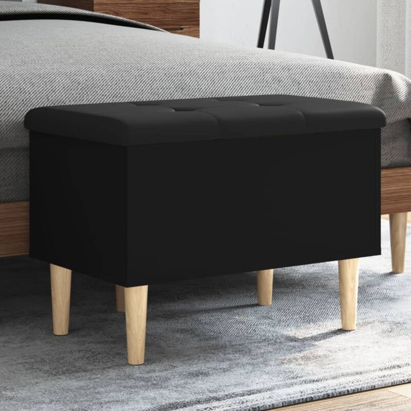 foto del prodotto panca portaoggetti nera 62x42x46 cm in legno multistrato vidaxl