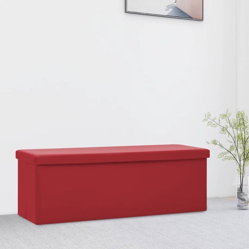 foto del prodotto panca portaoggetti pieghevole rosso vino in pvc vidaxl
