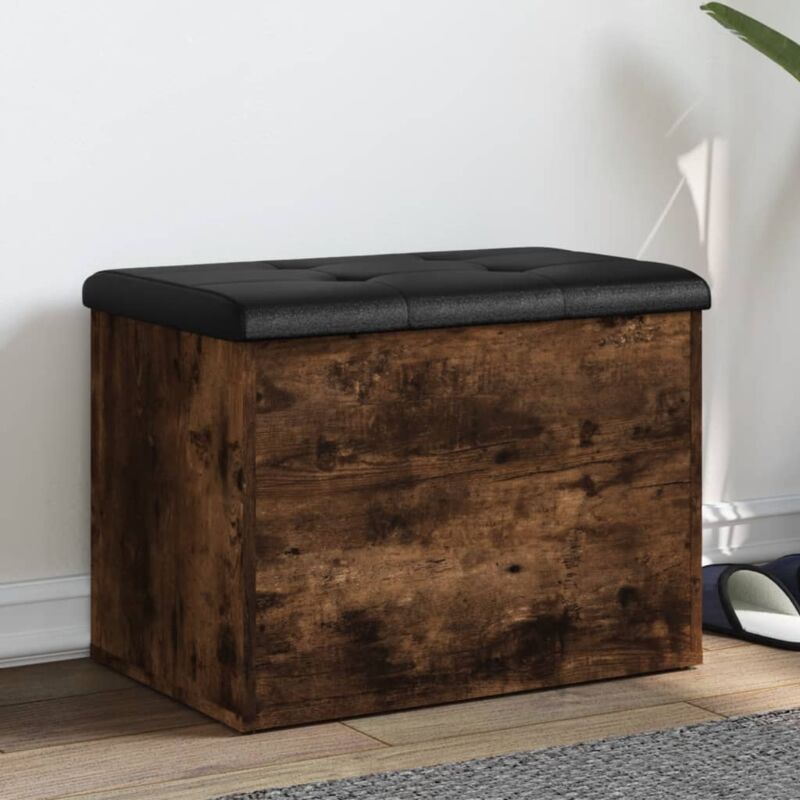 foto del prodotto panca portaoggetti rovere fumo 62x42x45 cm legno multistrato vidaxl