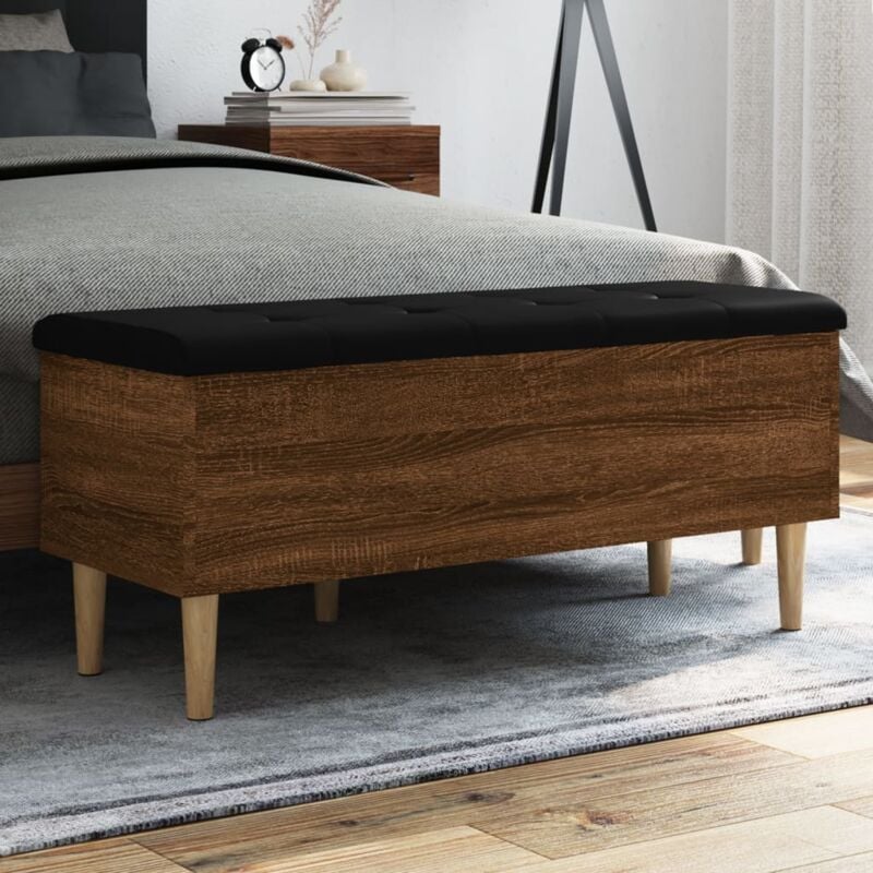 foto del prodotto panca portaoggetti rovere marrone 102x42x46cm legno multistrato vidaxl