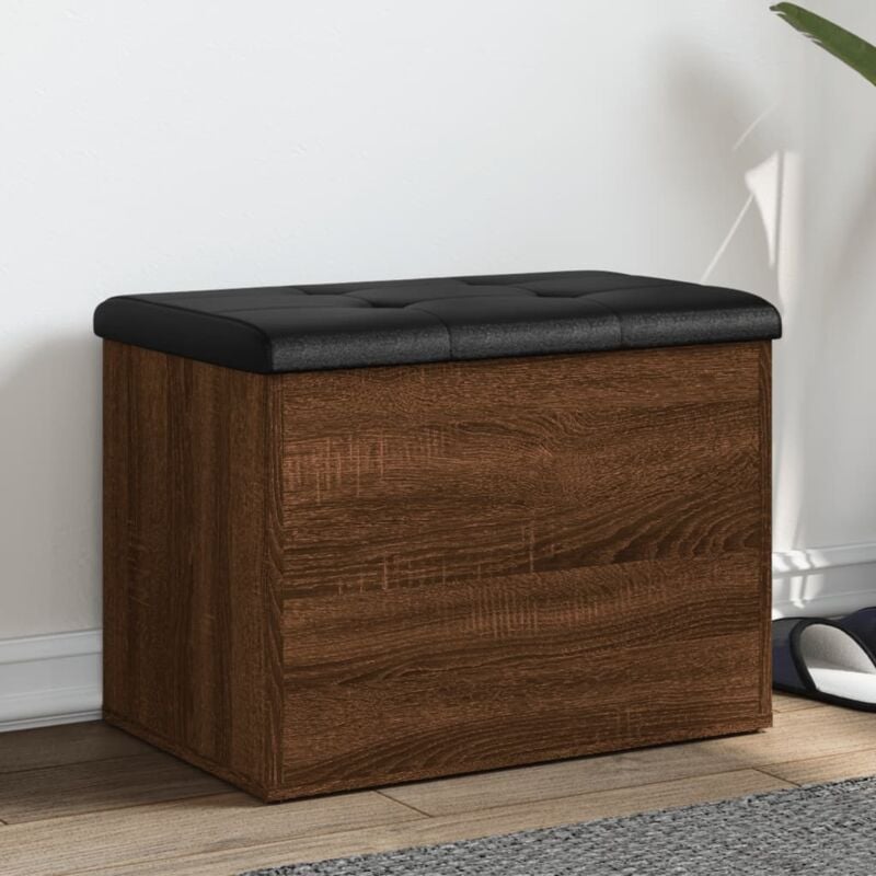 foto del prodotto panca portaoggetti rovere marrone 62x42x45 cm legno multistrato vidaxl
