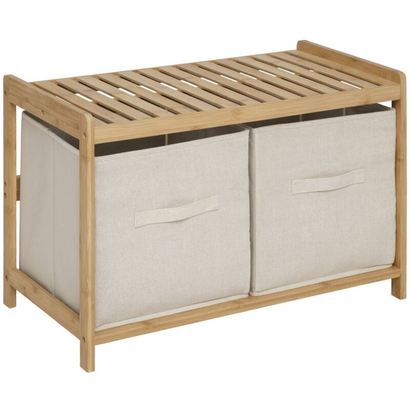 foto del prodotto panca portaoggetti tidy box con 2 cestini in bamb marrone 66,8x35cm 5five