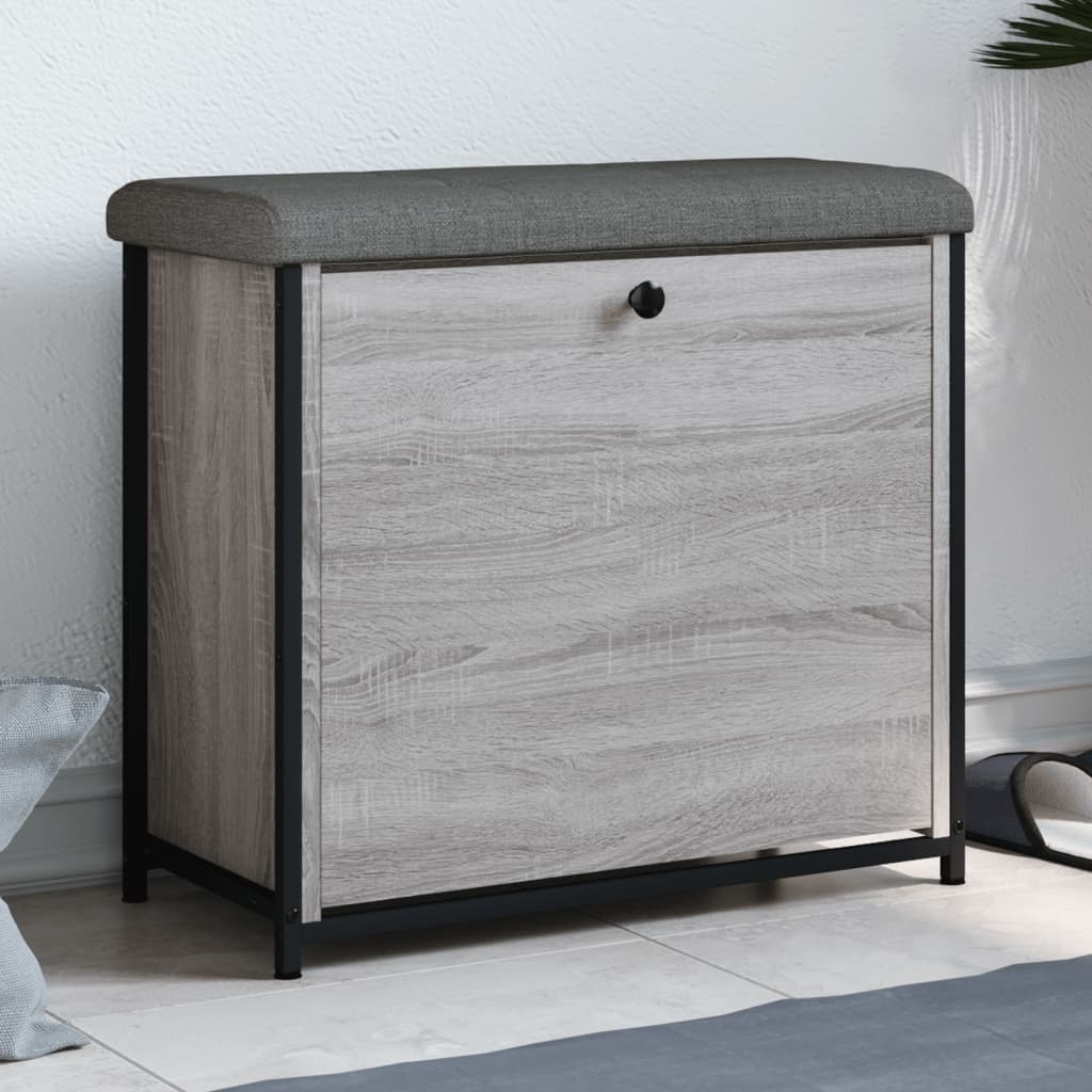 foto del prodotto panca portascarpe cassetto ribaltabile grigio sonoma 62x32x56cmcod mxl 85552