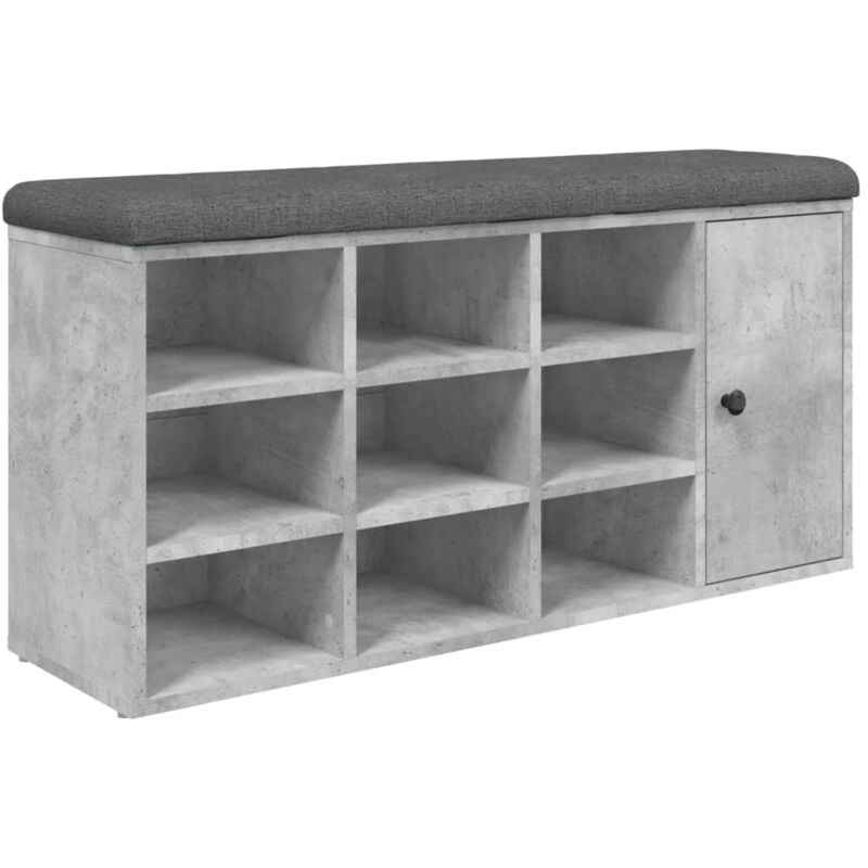 foto del prodotto panca portascarpe color grigio cemento 102 x 32 x 50 cm legno multistrato grigio dec024902