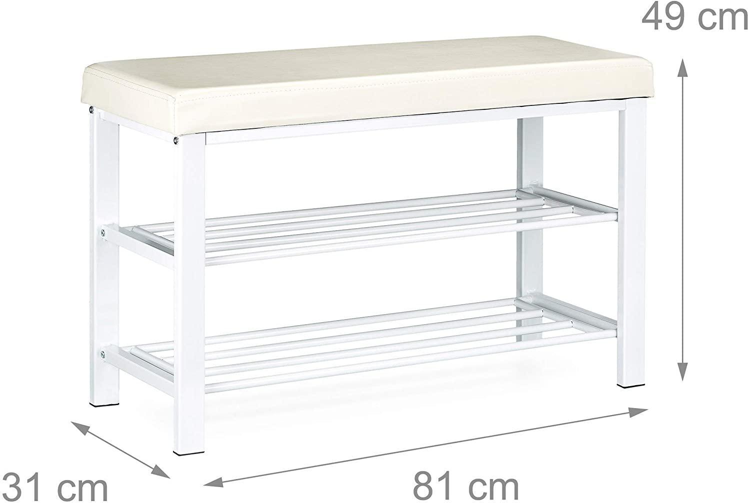 foto del prodotto panca portascarpe panca mobile sgabello sintetico 2 livelli bianco 13 0000360 2