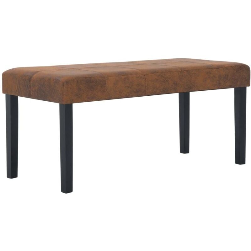 foto del prodotto panca pouf sgabello panca arredo 106 cm marrone pelle scamosciata sintetica 3002199
