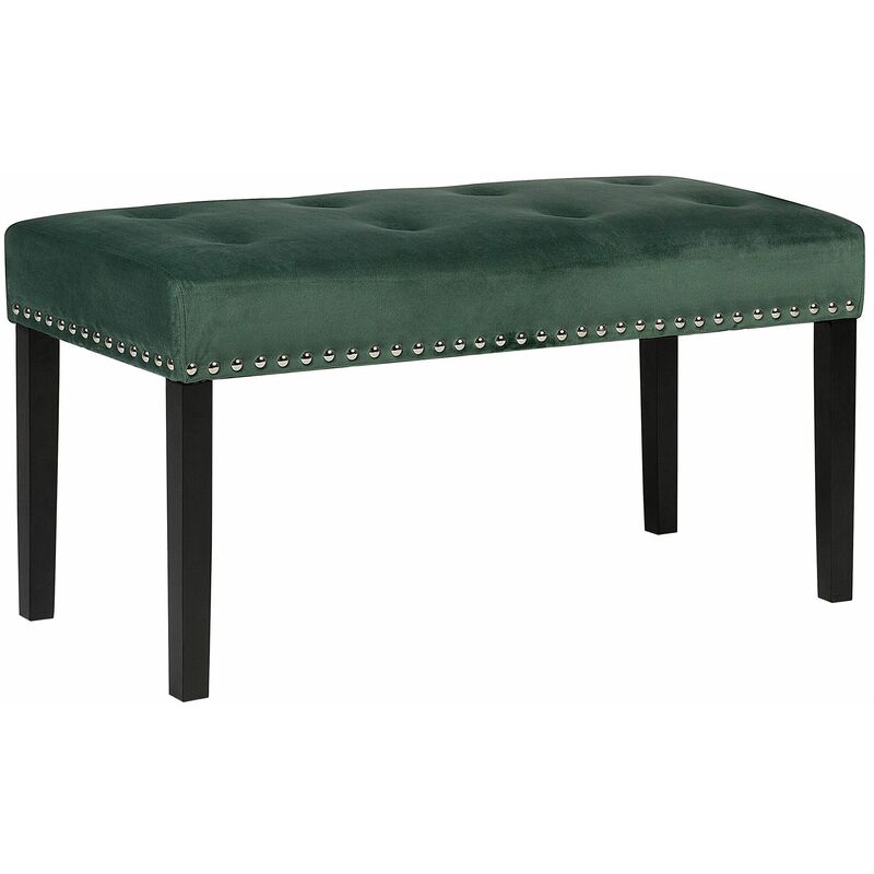 foto del prodotto panca rivestimento imbottito velluto verde gambe nere 51 x 102 x 43 cm yorkton