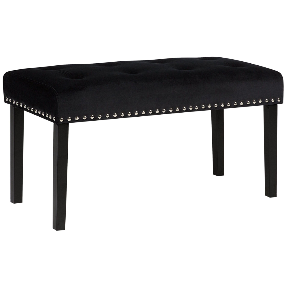 foto del prodotto panca rivestimento in velluto di colore nero 51 x 102 x 43 cm glamour elegante